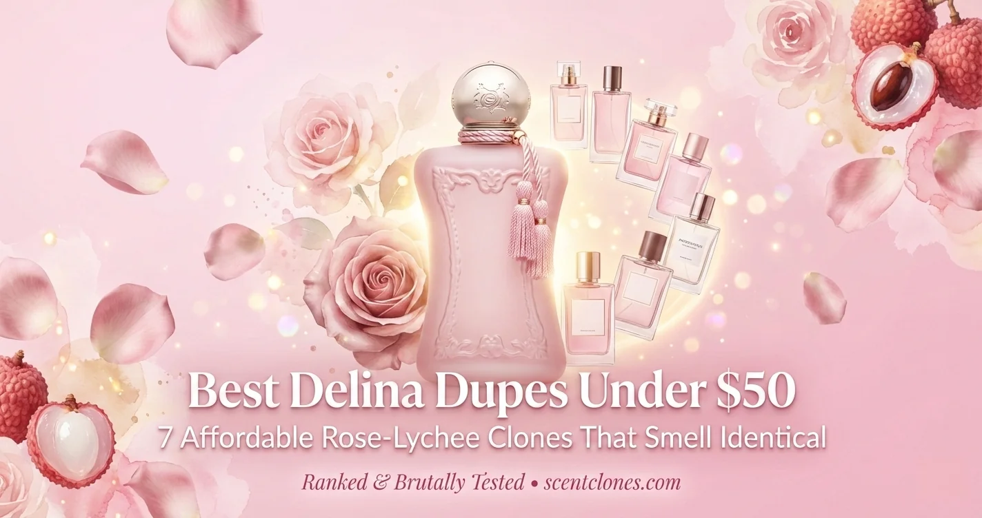 Best Delina dupes under $50 featured image – 7 affordable rose-lychee clones ranked