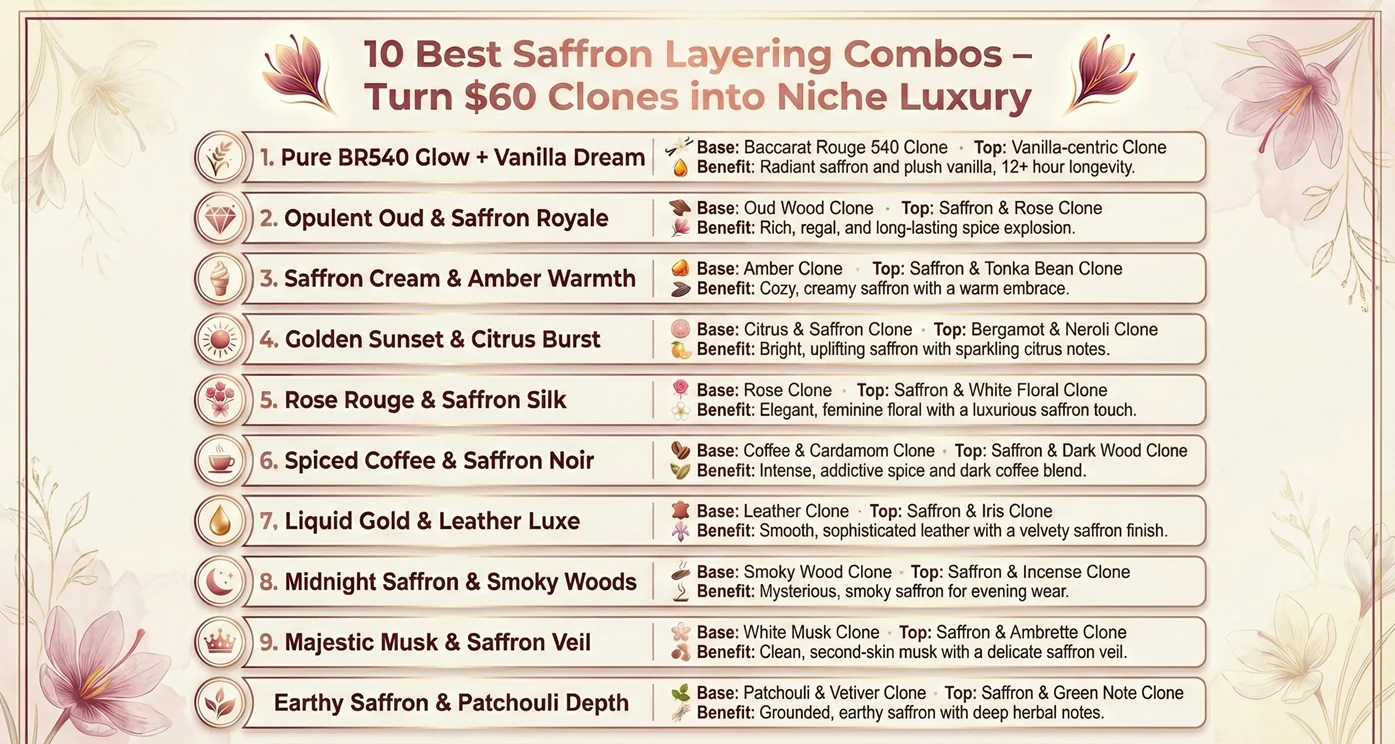10 Best Saffron Perfume Layering Combos – Affordable Clones Under $60