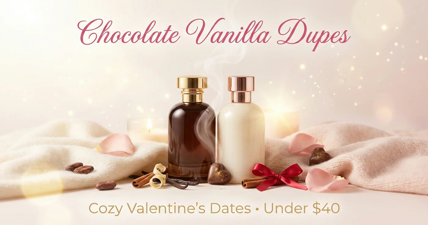 Chocolate vanilla dupe perfume bottles for cozy Valentine's date dupes under $40