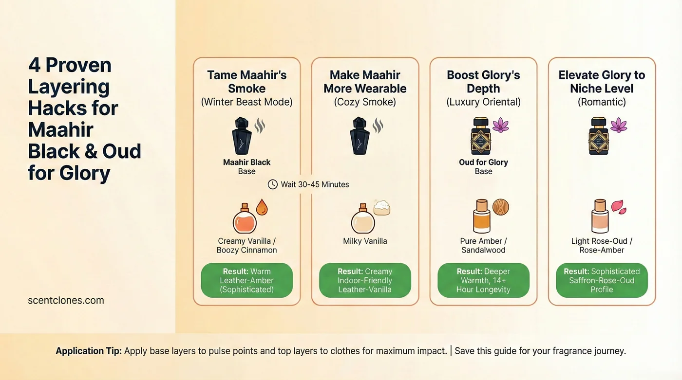 4 Best Layering Combos for Maahir Black & Oud for Glory