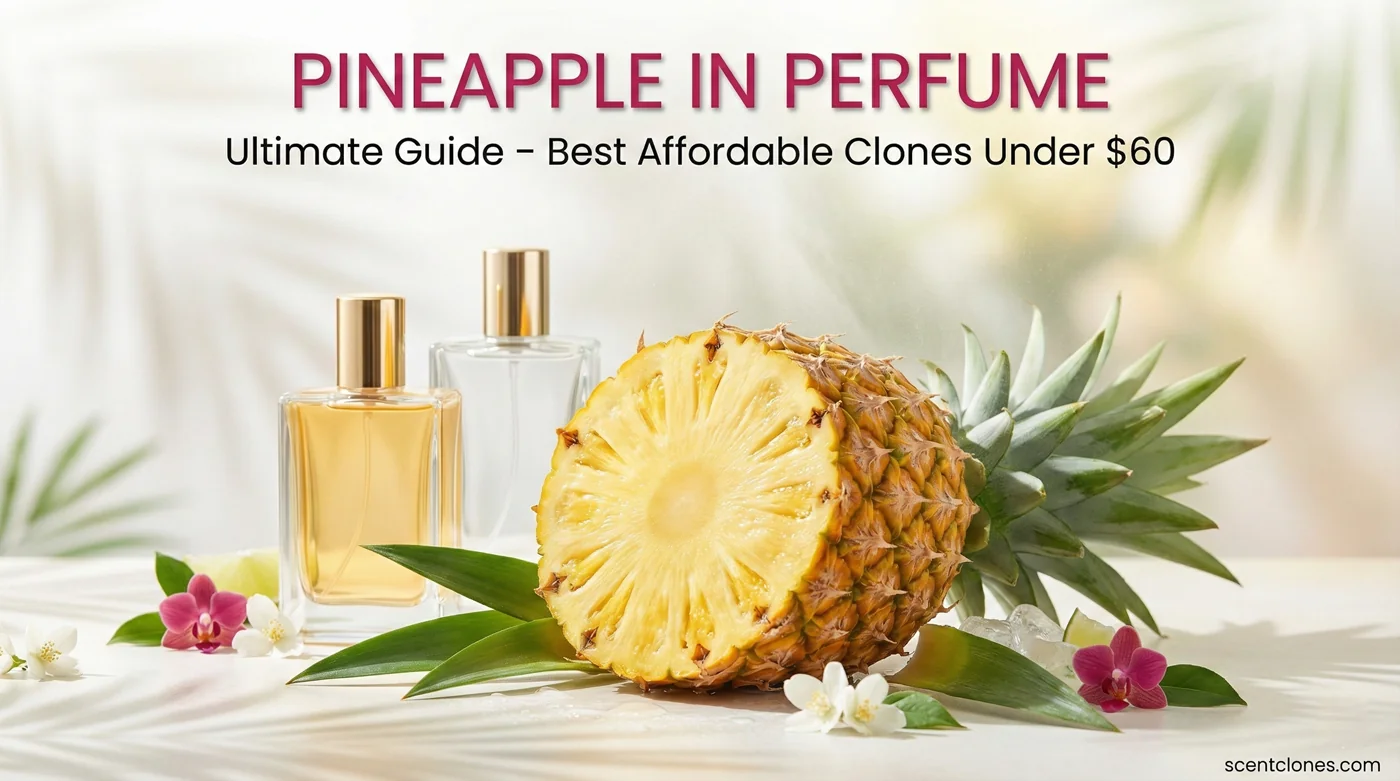 Fresh juicy pineapple with luxury perfume bottles – featured image for Pineapple in Perfume Ultimate Guide to affordable clones under $60