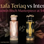 Lattafa Teriaq vs Teriaq Intense perfume bottles side by side – Quentin Bisch $40 masterpiece review