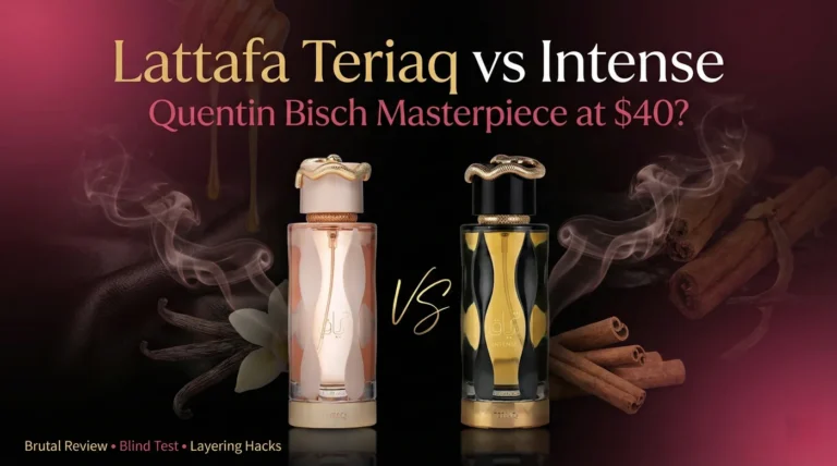 Lattafa Teriaq Ultimate Review: Can a $40 Perfume Really Smell Like a Quentin Bisch Masterpiece? 172 Lattafa Teriaq vs Teriaq Intense perfume bottles side by side – Quentin Bisch $40 masterpiece review