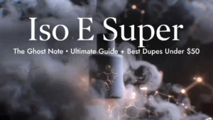 Iso E Super molecule perfume bottle in ethereal fog, ultimate guide to the ghost note skin scent and best affordable dupes under $50